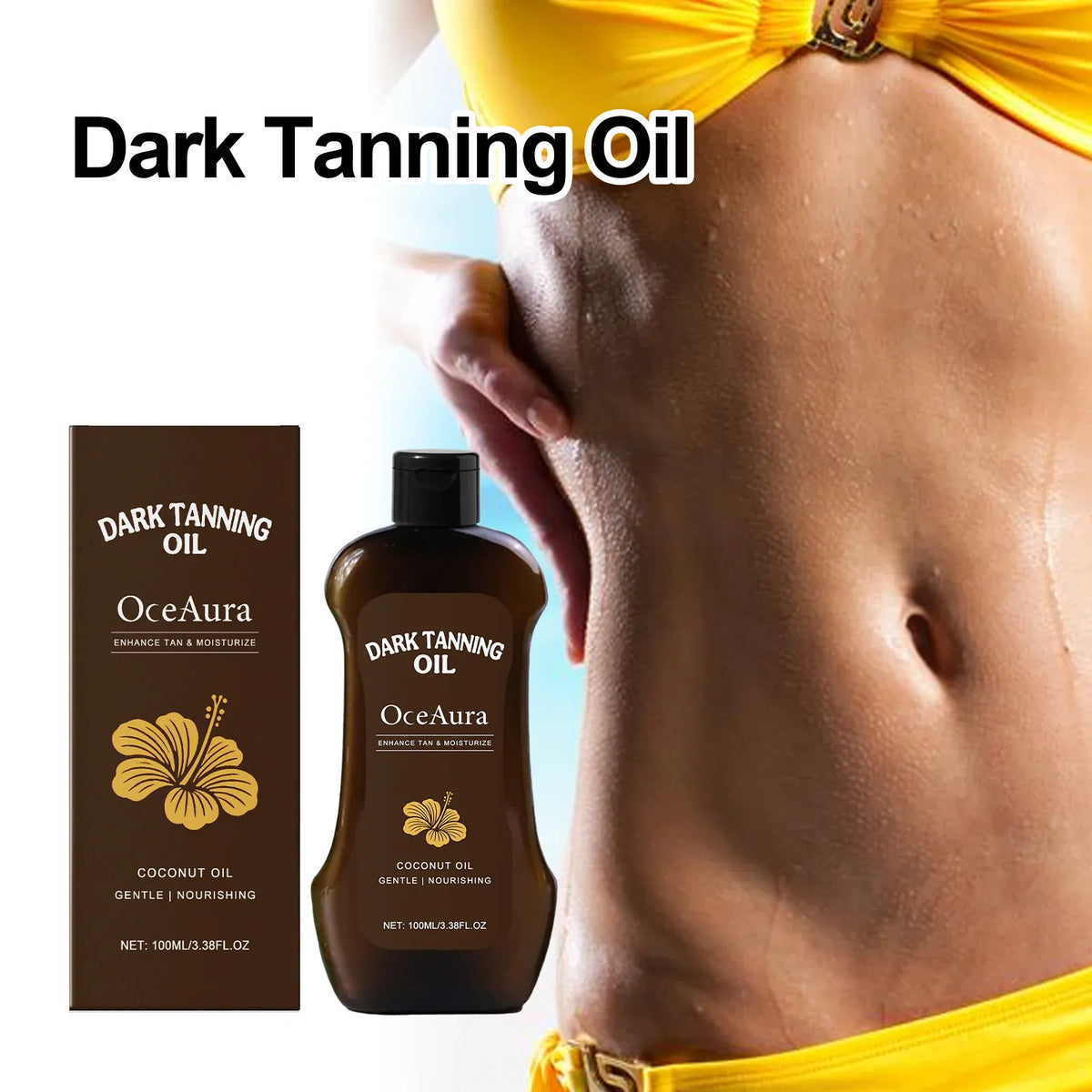 KissICON 100ml Boxed Self Tanner Oil Tanned Intensifier Bronzer Glow Hydrating
