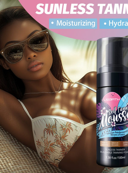 KissICON 100ml Hydrating Streakfree Selftanner Mousse Sunkissed Glow