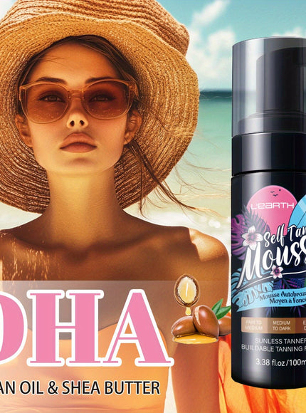 KissICON 100ml Hydrating Streakfree Selftanner Mousse Sunkissed Glow