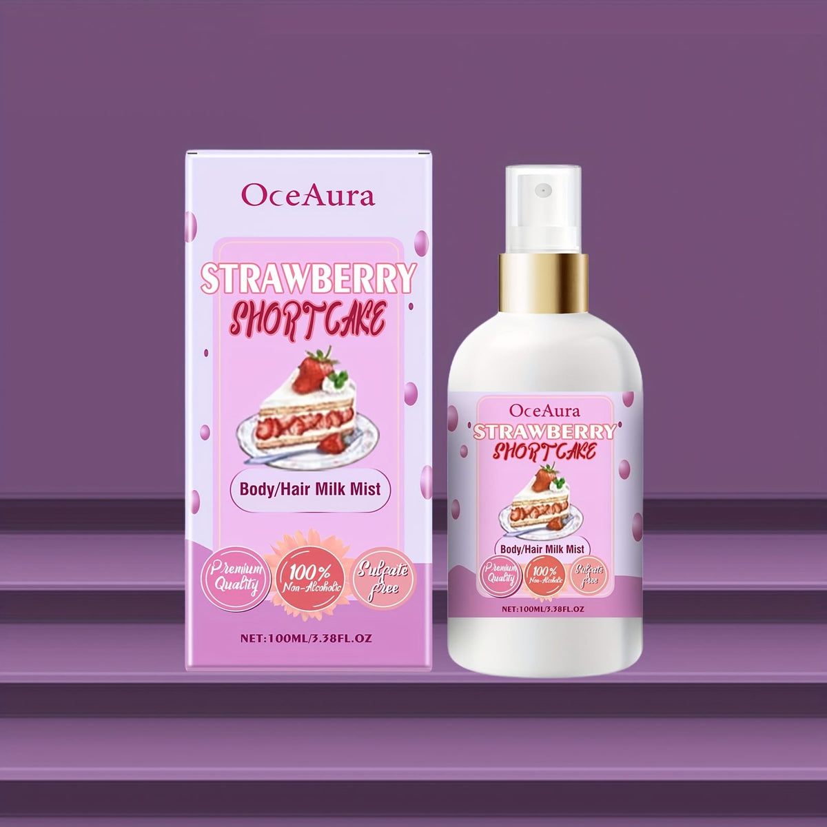 KissICON 100ml Oceaura Strawberry Shortcake Body Mist Moisturizing