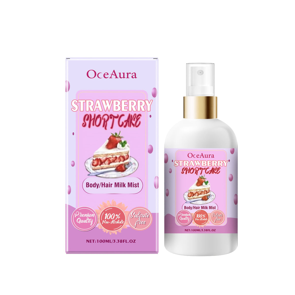 KissICON 100ml Oceaura Strawberry Shortcake Body Mist Moisturizing