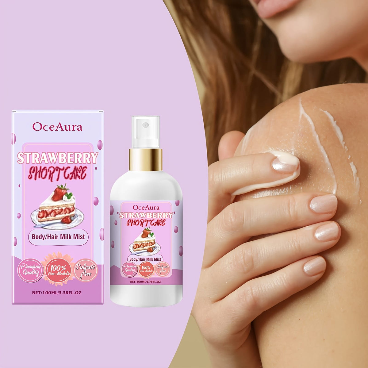 KissICON 100ml Oceaura Strawberry Shortcake Body Mist Moisturizing