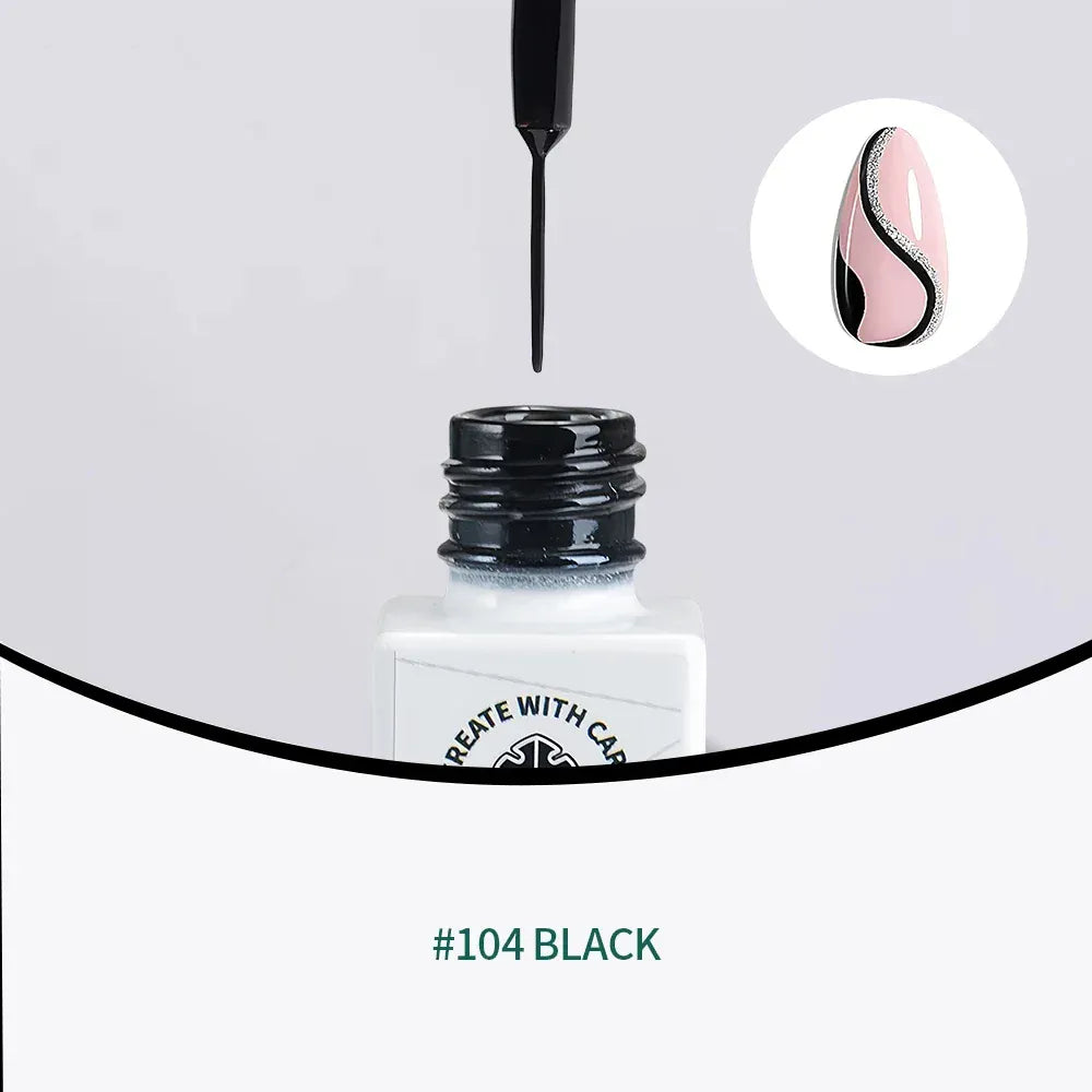 KissICON 104 BLACK Kiss Icon Nailpop Gel Liner Polish 8ml Colors