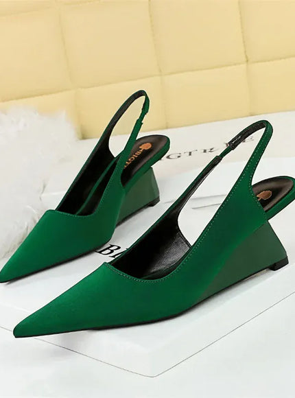 KissICON 1097-2 Green / 36(Foot23cm) / CHINA Fashion Simple Women Basic Shallow Mouth Pointed Toe