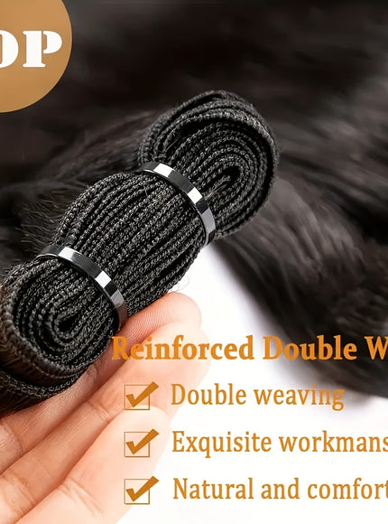 KissIcon Brazilian Straight Hair 3 Bundles - Double