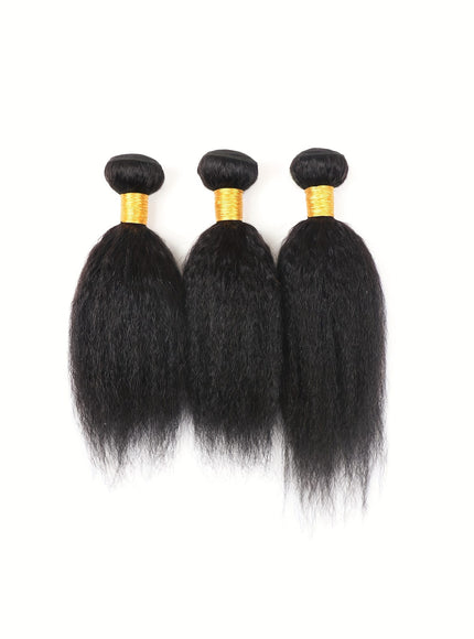 Brazilian Yaki Straight Extensions 3 Bundles Remy Black