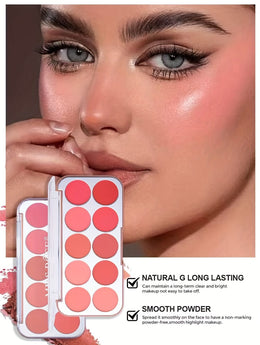 KissICON 10color Lightweight Buildable Powder Blush Palette