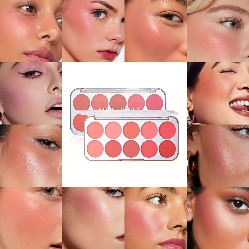 KissICON 10color Lightweight Buildable Powder Blush Palette