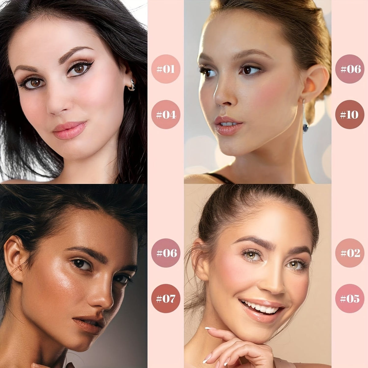 KissICON 10color Lightweight Buildable Powder Blush Palette