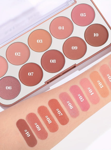 KissICON 10color Lightweight Buildable Powder Blush Palette