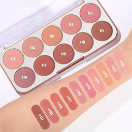 KissICON 10color Lightweight Buildable Powder Blush Palette