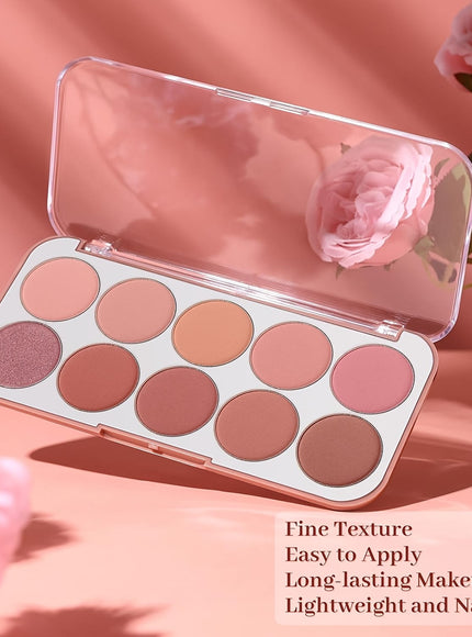 KissICON 10color Lightweight Buildable Powder Blush Palette