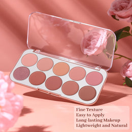 KissICON 10color Lightweight Buildable Powder Blush Palette