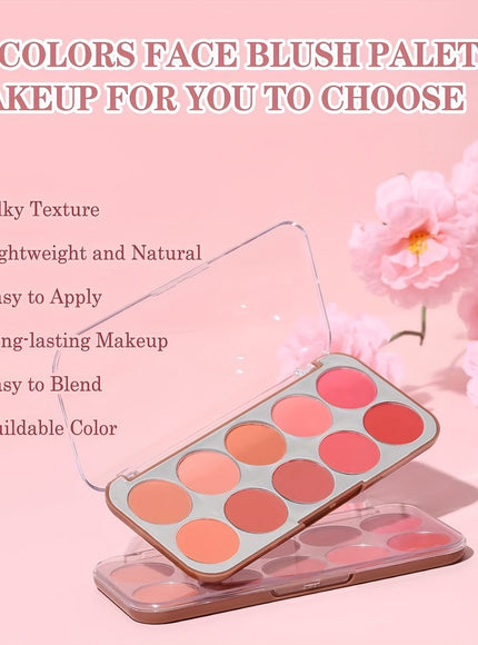 KissICON 10color Lightweight Buildable Powder Blush Palette