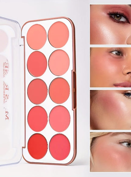 KissICON 10color Lightweight Buildable Powder Blush Palette
