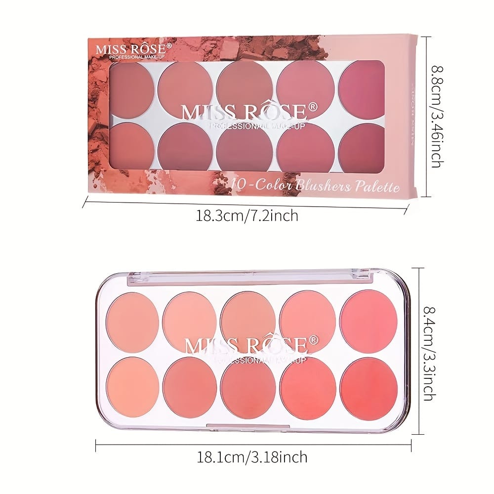 KissICON 10color Lightweight Buildable Powder Blush Palette