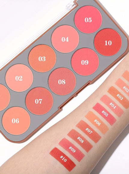 KissICON 10color Lightweight Buildable Powder Blush Palette