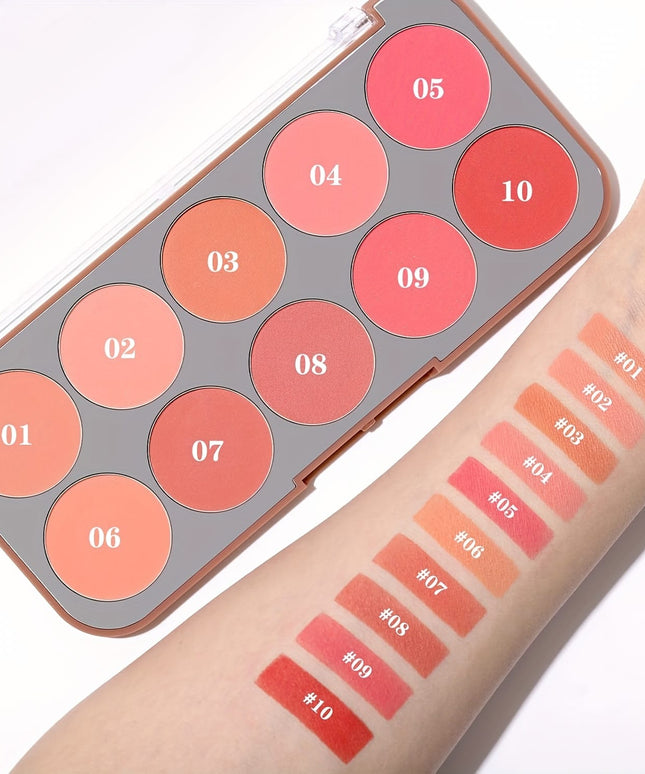 KissICON 10color Lightweight Buildable Powder Blush Palette