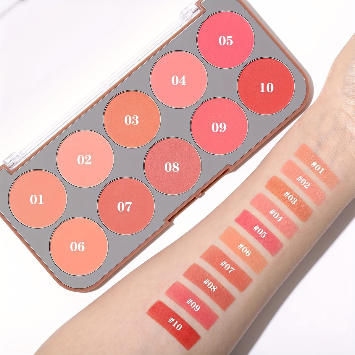 KissICON 10color Lightweight Buildable Powder Blush Palette