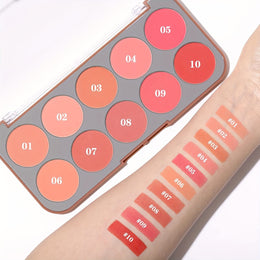 KissICON 10color Lightweight Buildable Powder Blush Palette
