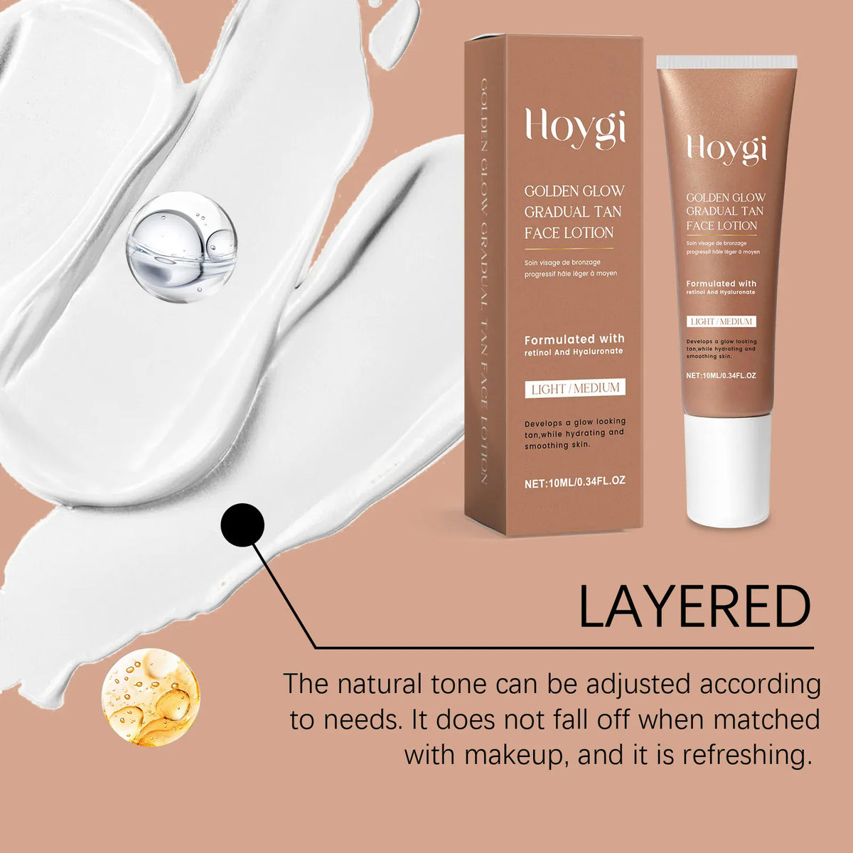 KissICON 10ml Hoygi Self Tanner Lotion For Face And Body