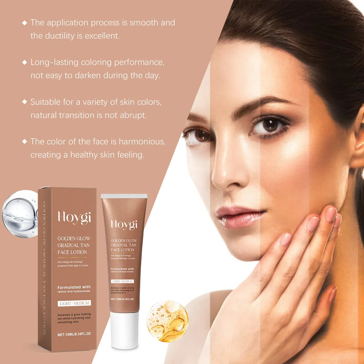 KissICON 10ml Hoygi Self Tanner Lotion For Face And Body