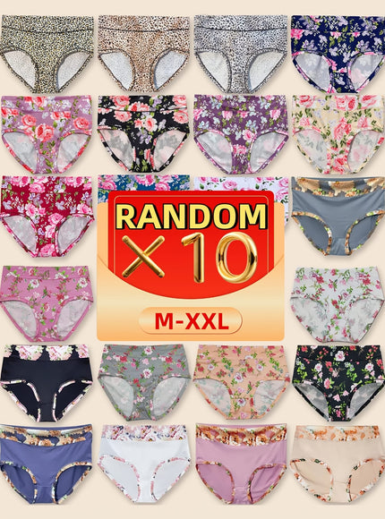 KissICON 10pack Comfy Allseason Mixed Print Panties