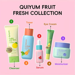 KissICON 10pcs Fruitpowered Glow 5piece Skincare Kit Radiant