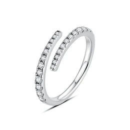 KissICON 11 / 5 Original 925 Sterling Silver Ring Love Heart Wishbone Moon Sun Rings Crystal Rose Gold For Women Wedding Gift Luxury Jewelry
