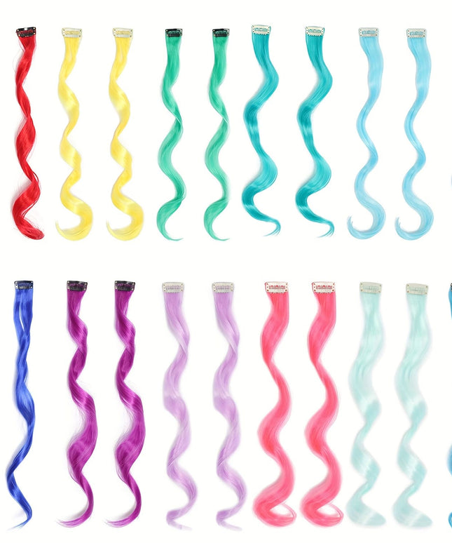 KissICON 11 Colors 22 Pcs In Set / 18inch Colorful Clip In Hair Extensions 22Pcs 11 Colors