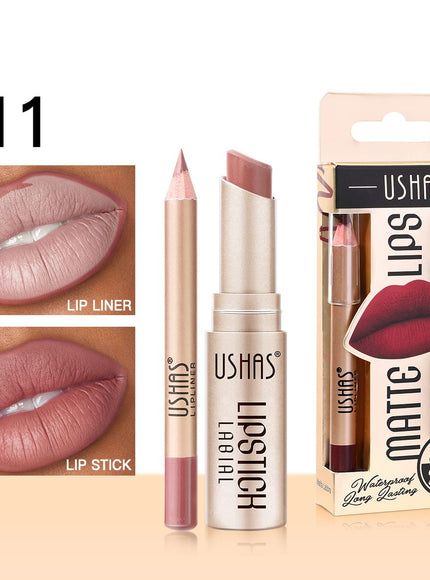 KissICON 11# KissIcon Ushas Lipstick Lipliner Set - Long Lasting