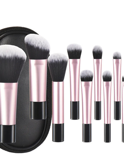 KissICON 11 PCS 4 KissIcon 10 Color Mini Makeup Brush Set Portable