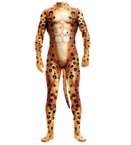 KissICON 11 / XXL Halloween Costume  Adult Mens Wild Animal Cosplay Costume Full Cover 3D Print Beast Petsuit Jumpsuit Bodysuit Tail