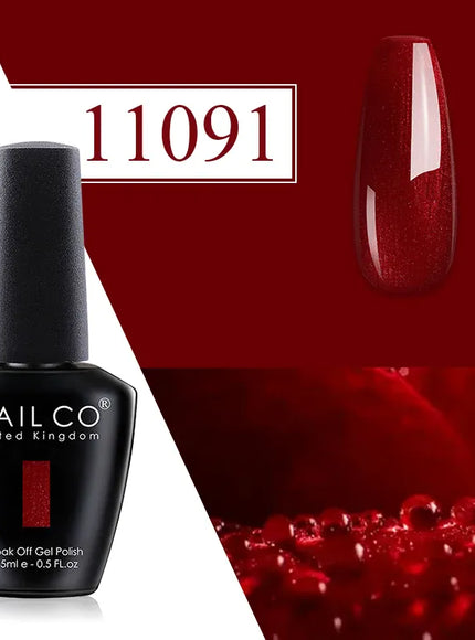 KissICON 11091 💋 Nailco Red Gel Polish - Lasting Soak