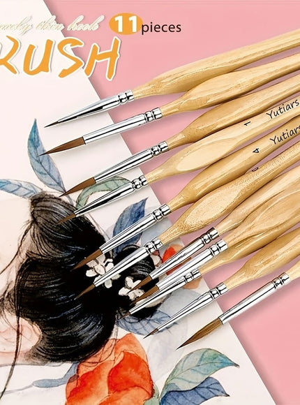 KissICON 11pcs/set KissIcon 11Pcs Miniature Detail Paint Brush Set -