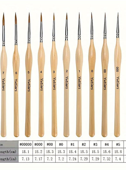 KissICON 11pcs/set KissIcon 11Pcs Miniature Detail Paint Brush Set -