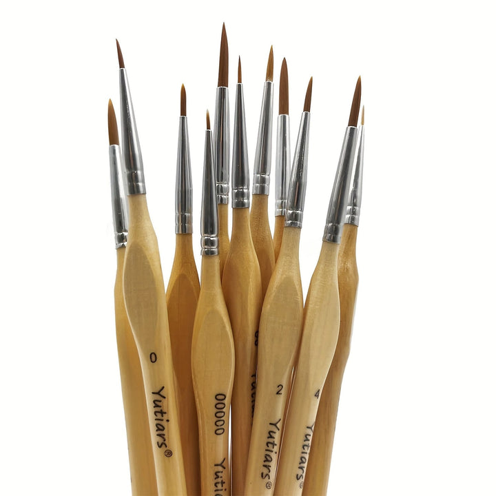 KissIcon 11Pcs Miniature Detail Paint Brush Set -