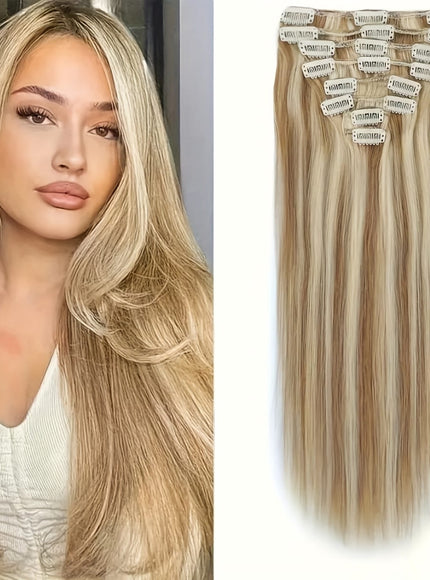 KissICON #12/613 / 16inch KissIcon Blonde Clip-In Hair Extensions - Real Human