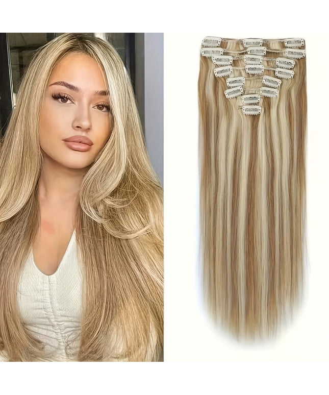 KissICON #12/613 / 16inch KissIcon Blonde Clip-In Hair Extensions - Real Human