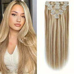 KissICON #12/613 / 16inch KissIcon Clip In Hair Extensions Blonde Women -