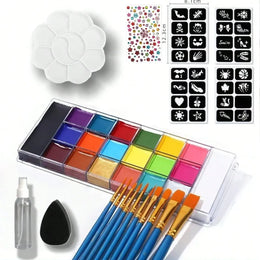 KissICON 12 Color Paint Palette / 1pc Pro Waterproof Vibrant Face  Body Paint Palette Sets