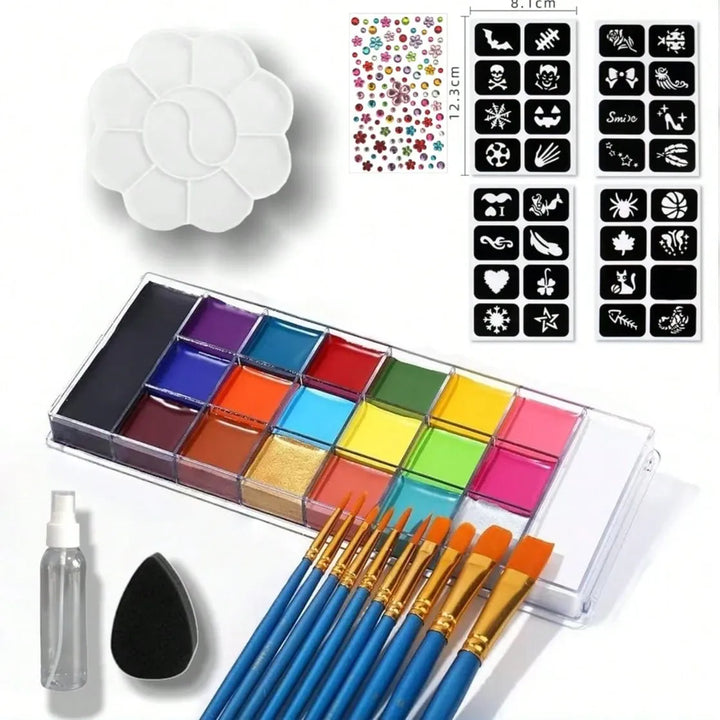 Pro Waterproof Vibrant Face  Body Paint Palette Sets