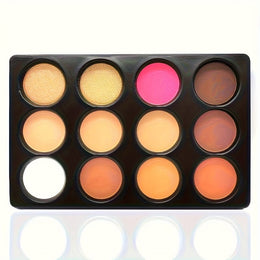 KissICON 12-color Powder compact tray 12 Earth Tone Makeup Eyeshadow Blush