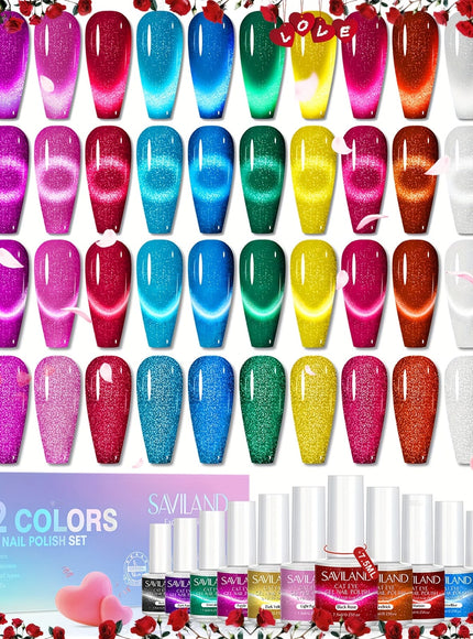 KissICON 12 Colors KissIcon Saviland Cat Eye Gel Set 12 Colors