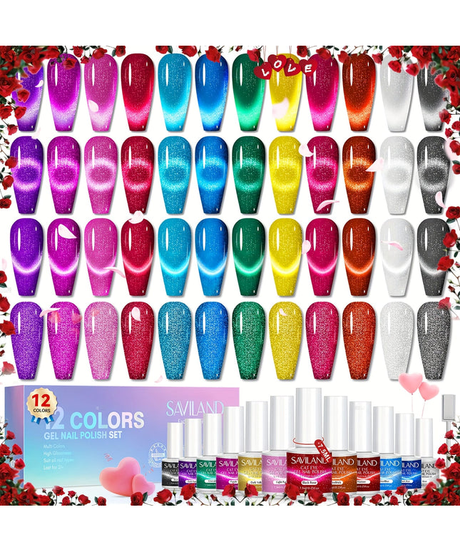 KissICON 12 Colors KissIcon Saviland Cat Eye Gel Set 12 Colors