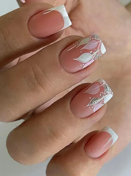 KissICON 12 KissIcon False Nail Full Cover Pink Glitter Nails