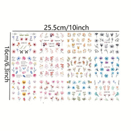 KissICON 12 KissIcon Ink Flower Nail Art Stickers - Water