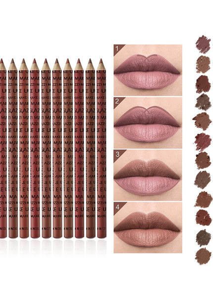 KissICON 12 Pack KissIcon Lip Liner Nude Matte Waterproof - Moisturizing