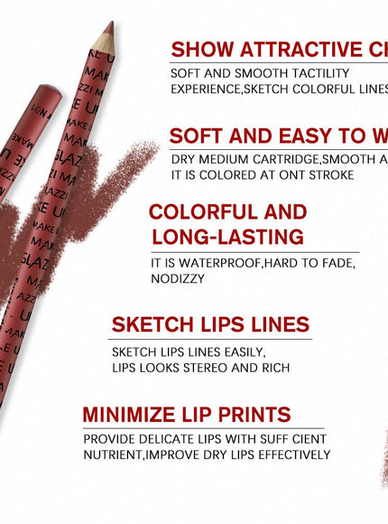 KissICON 12 Pack KissIcon Lip Liner Nude Matte Waterproof - Moisturizing