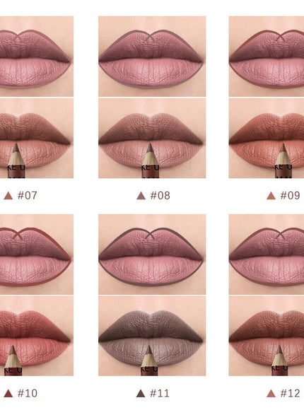 KissICON 12 Pack KissIcon Lip Liner Nude Matte Waterproof - Moisturizing